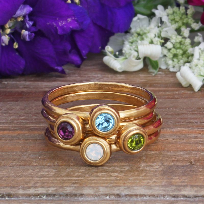 Stackable Gold Birthstone Rings